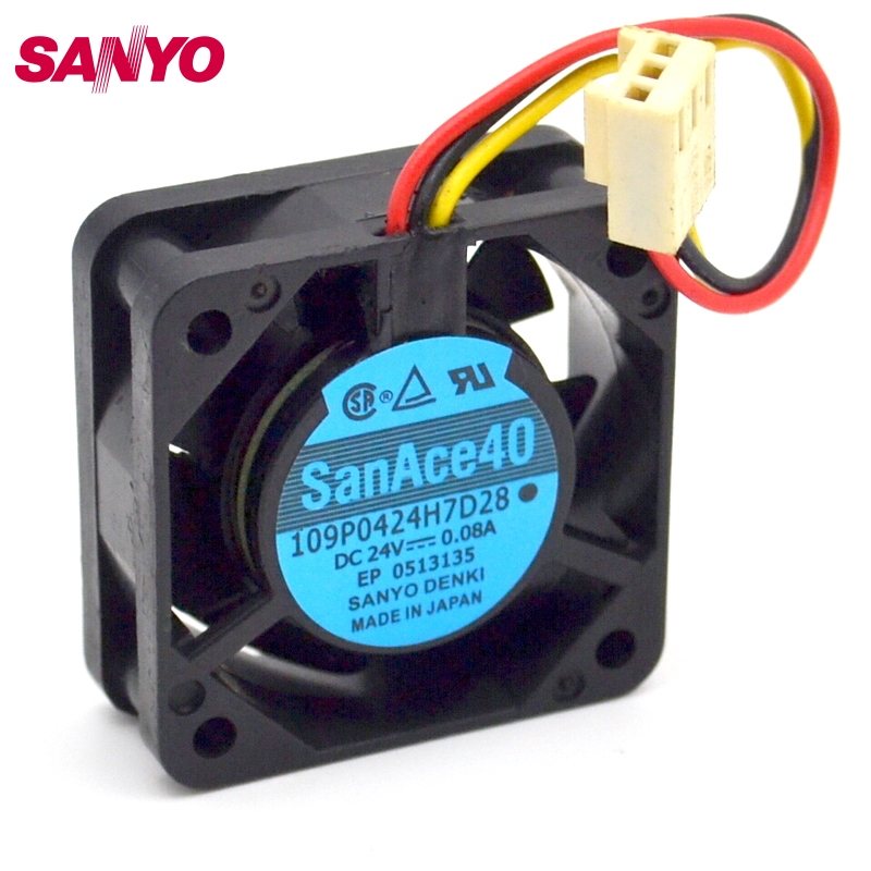 Sanyo 109P0424H7D28  DC24V 0.08A server cooling fan