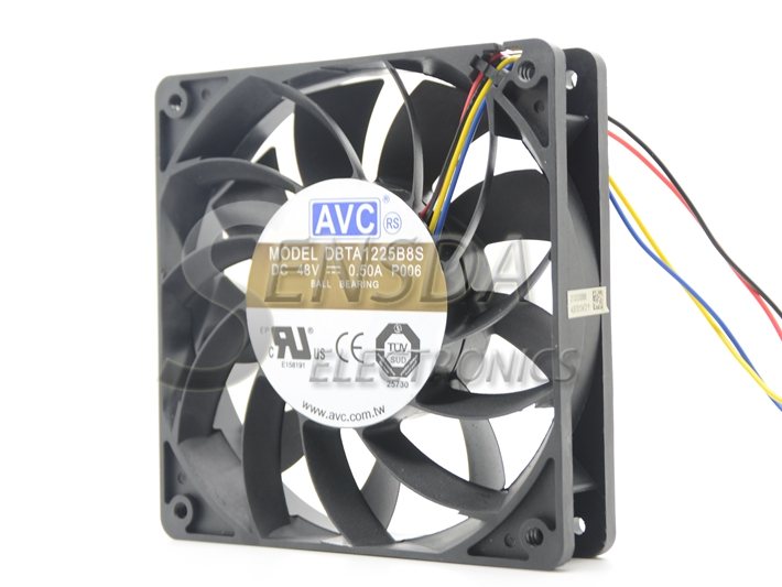 AVC DBTA1225B8S P006 DC48V 0.5A 4-wire 120x120x25mm Cooling Fan