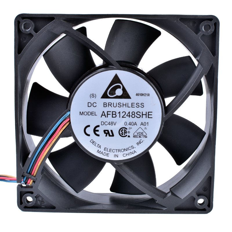 Delta AFB1248SHE 48V 0.40A 12cm 4-wire double ball server Cooling fan