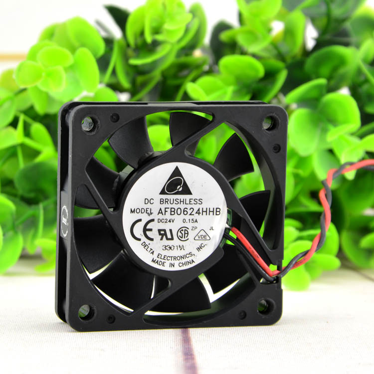 Delta AFB0624HHB 24V 0.15A 6CM  2-wire inverter ball cooling fan