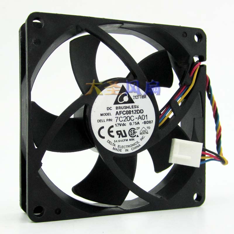 DELTA  AFC0812DD 80 8CM 12V 0.75A double ball bearing fan