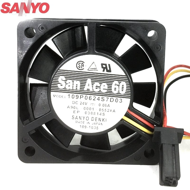 Sanyo 109P0624S7D03 24V 0.08A axial cooling fan