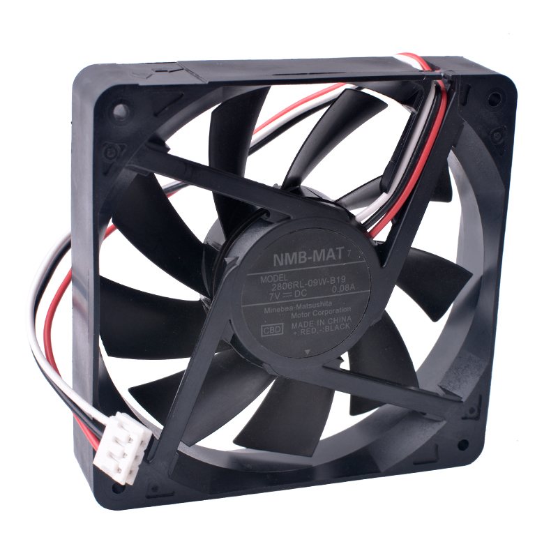 NMB 2806RL-09W-B19 70x70x15mm 5V 7V  Double ball bearing  cooling fan