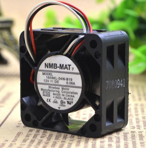 NMB-MAT 1608KL-04W-B19 4CM DC12V 0.06A 3-wire switch cooling fan