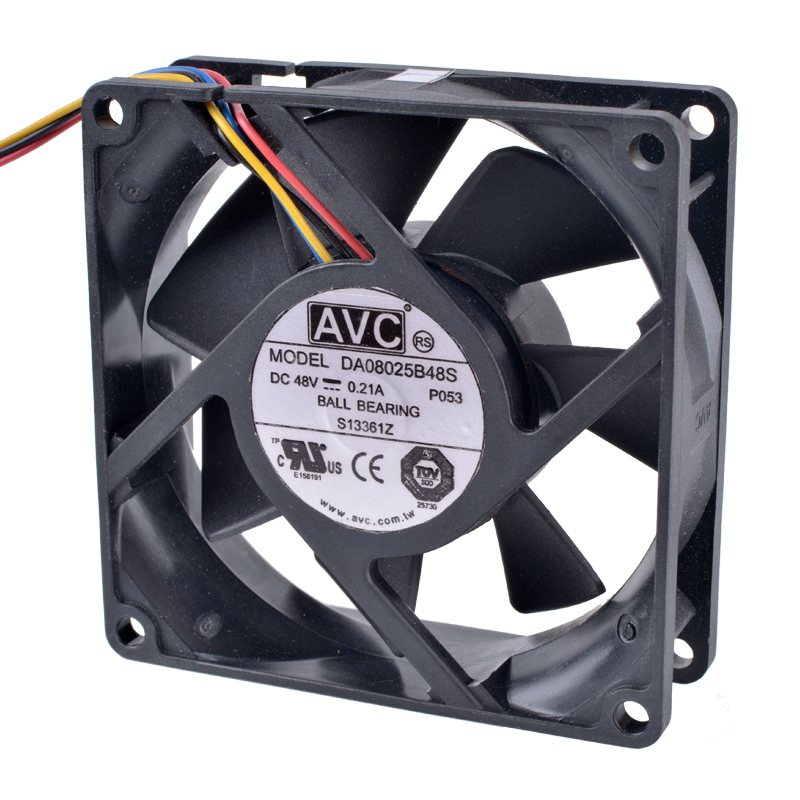 AVC DA08025B48S 48V 0.21A 4-wire double ball bearing server IPC cooling fan
