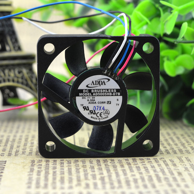 ADDA AD5005HB-D7B DC5V 0.30A four-wire PWM cooling fan