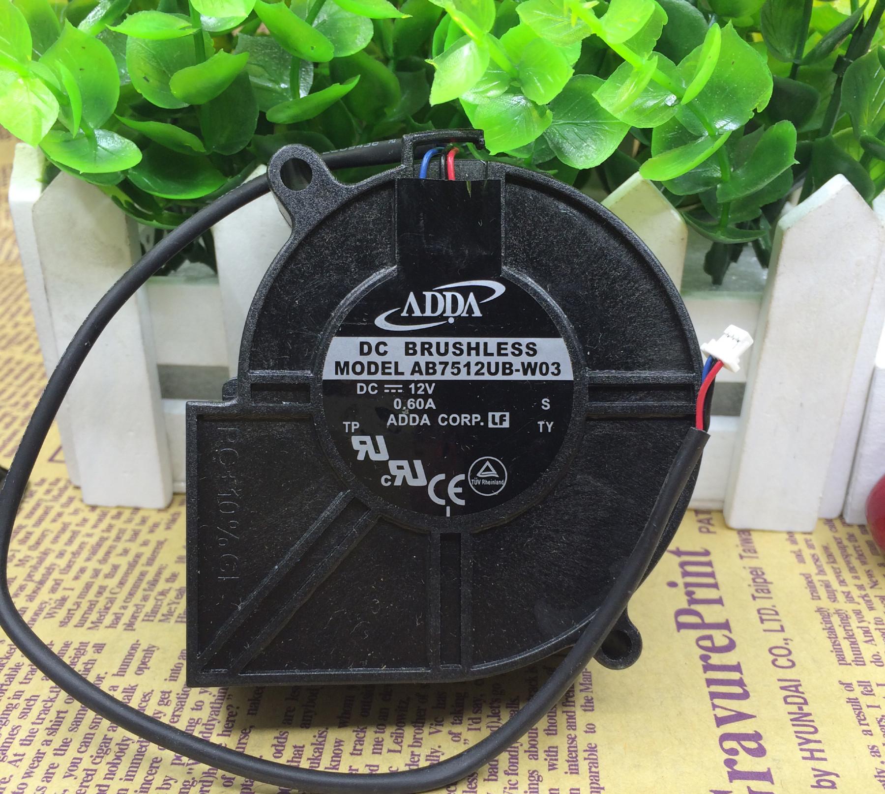 ADDA AB7512UB-W03 DC12V 0.6A Projector Blower Cooling fan
