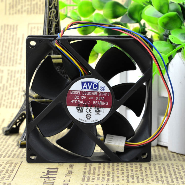AVC DS08025R12HP015 12V 0.25A 4wire WM temperature control chassis fan