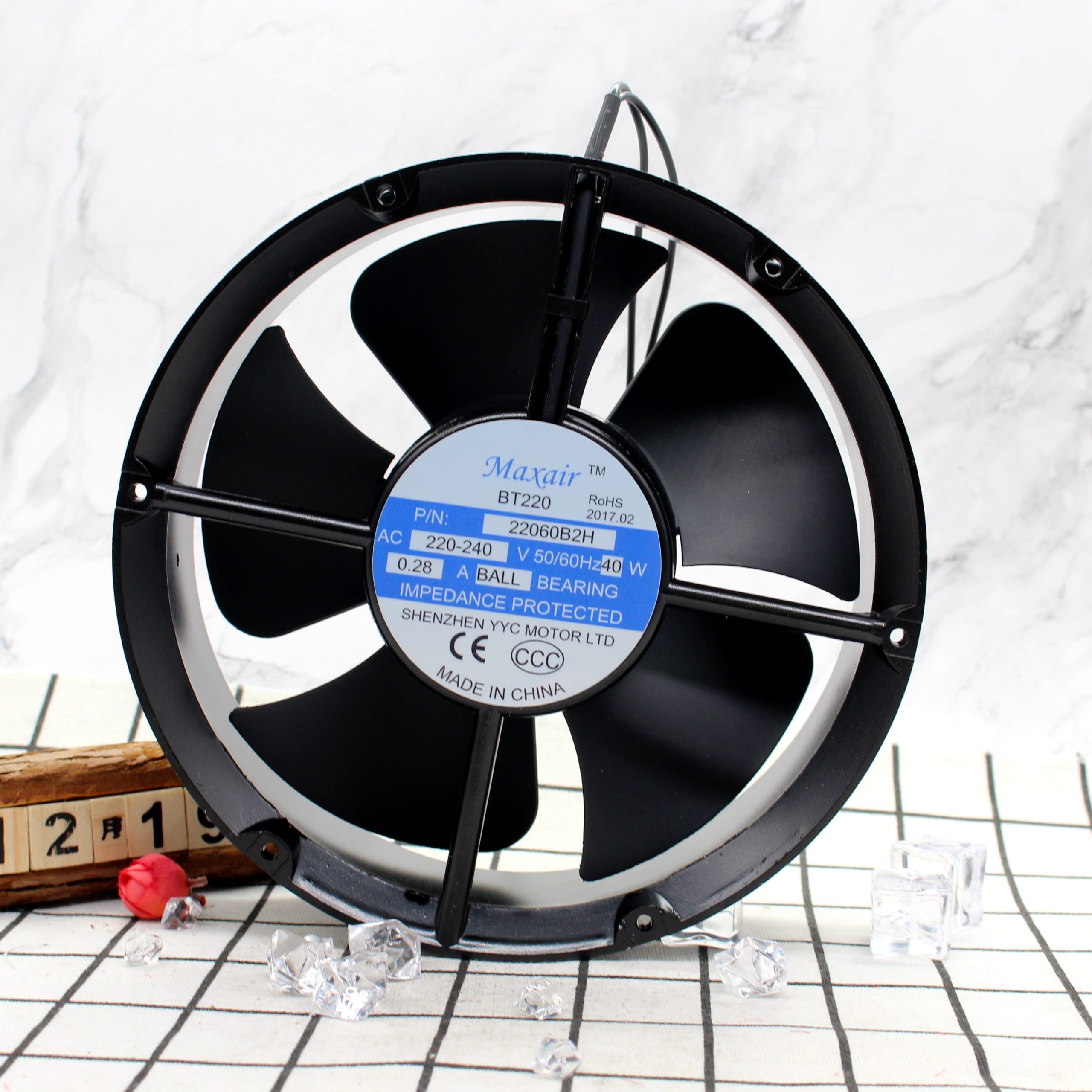 Maxair BT220 22060B2H 220V 40W Round Bearing AC Cooling Fan