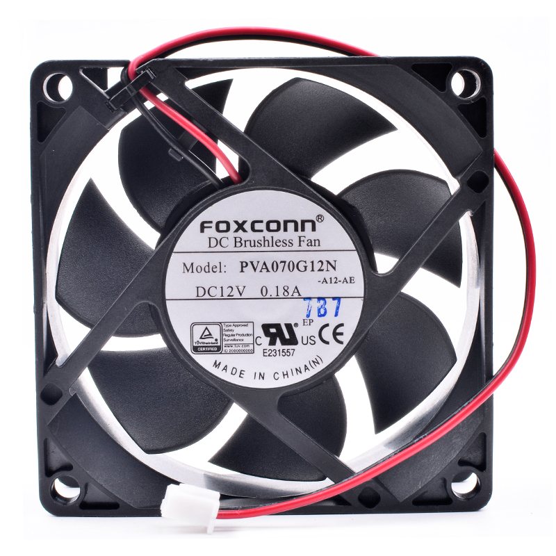 Foxconn PVA070G12N DC12V 0.18A chassis power supply cooling fan