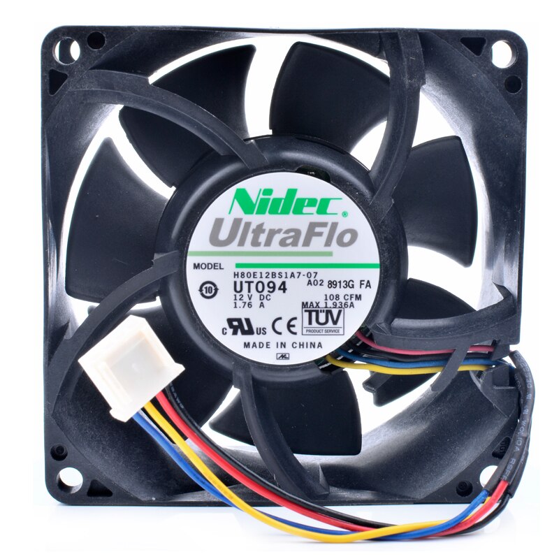 Nidec H80E12BS1A7-07 DC12V 1.76A server large air volume cooling fan