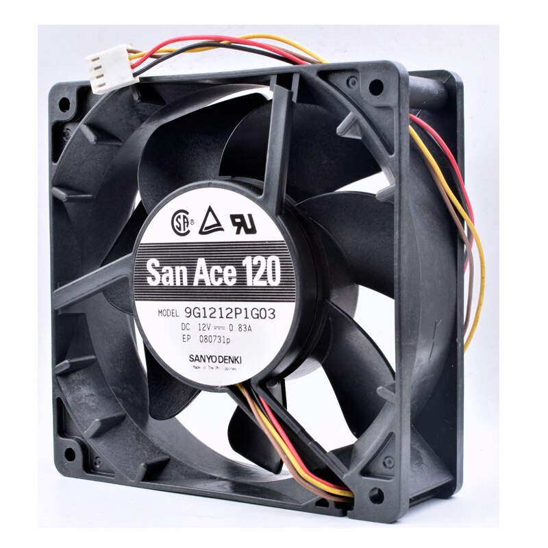 Sanyo 9G1212P1G03 DC12V 0.83A server chassis large air volume cooling fan