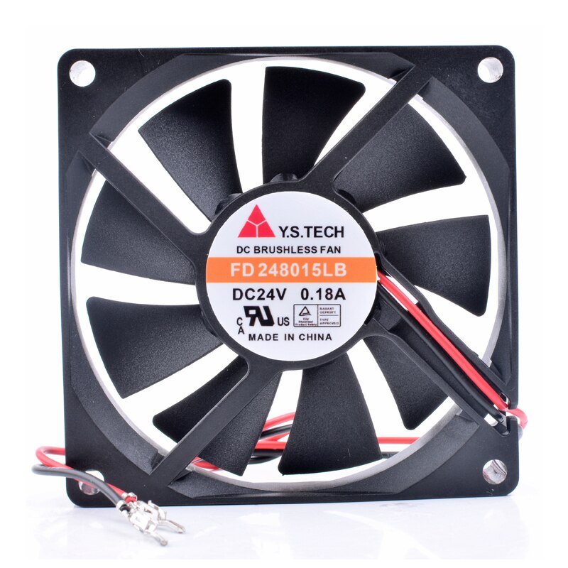 Y.S.TECH FD248015LB DC 24V 0.18A 2-wire cooling fan