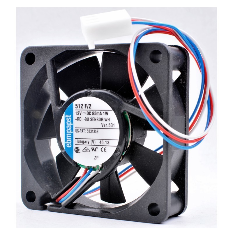 Ebmpapst 512 F/2 DC 12V 1W 5CM Server Square Cooling Fan