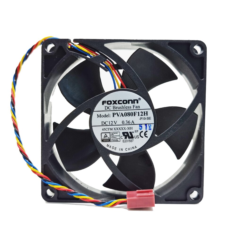 Foxconn PVA080F12H 8cm DC12V 0.36A 4-wires cooling fan