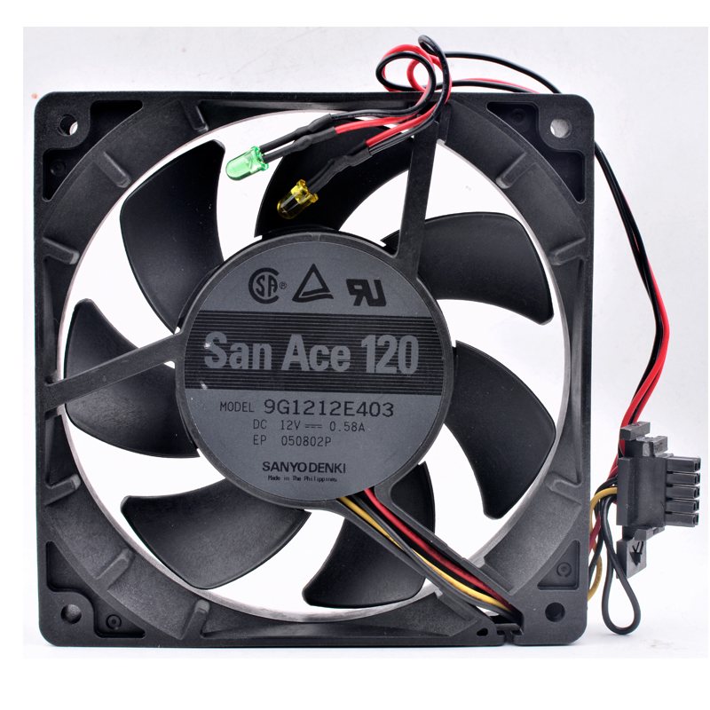 Sanyo 9G1212E403 DC12V 0.58A server chassis cooling fan