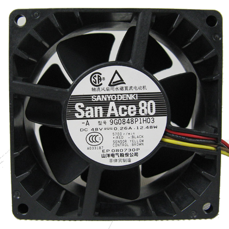 Sanyo 9G0848P1H03 DC48V 0.26A 8cm cooling fan