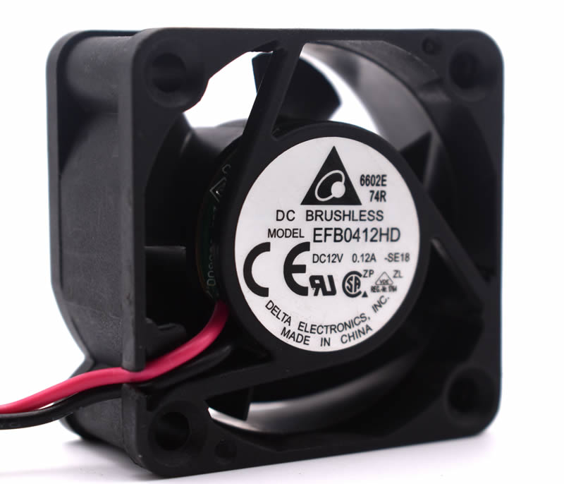 Delta EFB0412HD DC12V 0.12A 1.44W 3-Wires Double Ball Bearing Cooling Fan