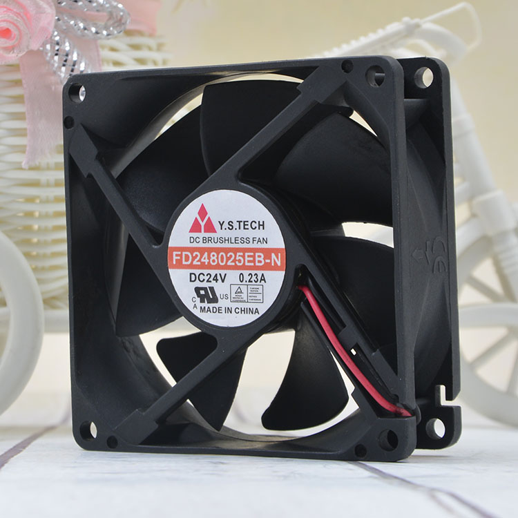 Y.S.TECH FD248025EB-N DC24V 0.23A 5.4W  2-Wires Inverter Cooling Fan