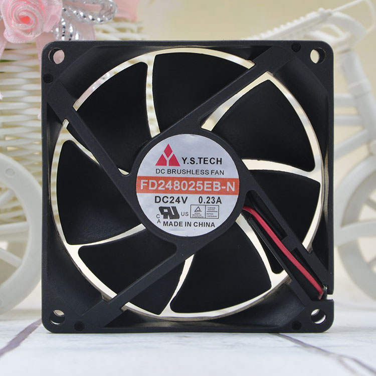 Y.S.TECH FD248025EB-N DC24V 0.23A 5.4W  2-Wires Inverter Cooling Fan