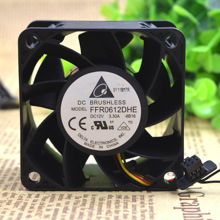 Delta FFR0612DHE DC12V 3.30A 60x60x38mm 4-wire cooling fan