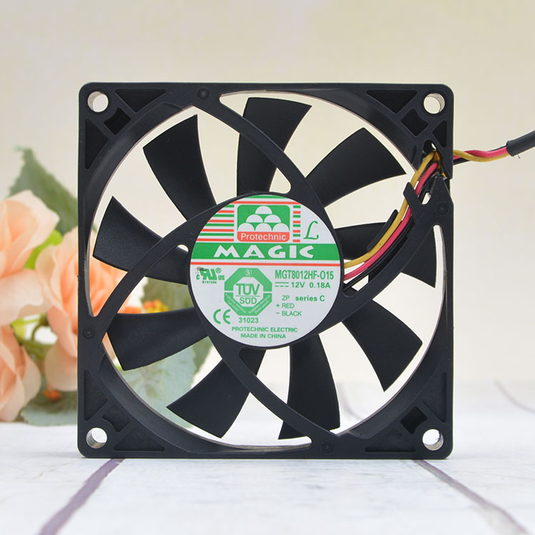 Magic MGT8012HF-015  DC12V 0.18A three-wire cooling fan