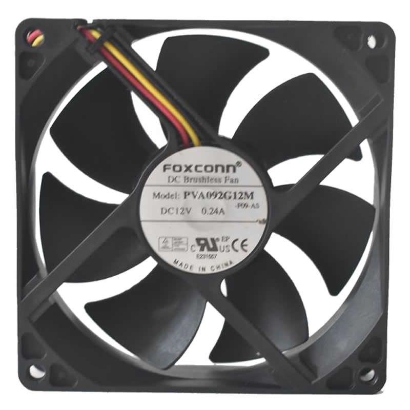 Foxconn PVA092G12M DC 12V 0.24A 3-wire cooling fan