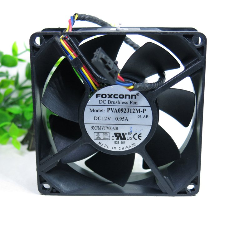 FOXCONN PVA092J12M-P 03-AE DC12V 0.95A 90x90x32mm Server Cooling Fan