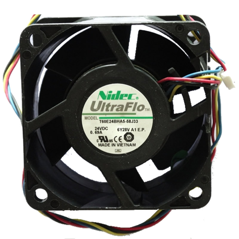 Nidec T60E24BHA5-58J33 DC24V 0.69A 4line two ball bearing cooling fan