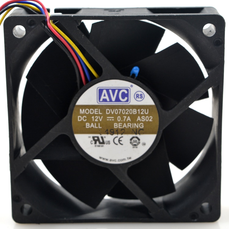 AVC DV07020B12U DC12V 0.7A ball bearing server inverter cooling fan