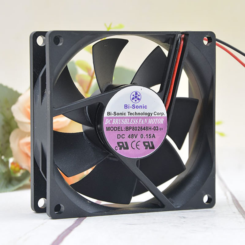 Bi-Sonic BP802548H-03 DC48V 0.15A 3300RPM 2-Wires Inverter Cooling Fan