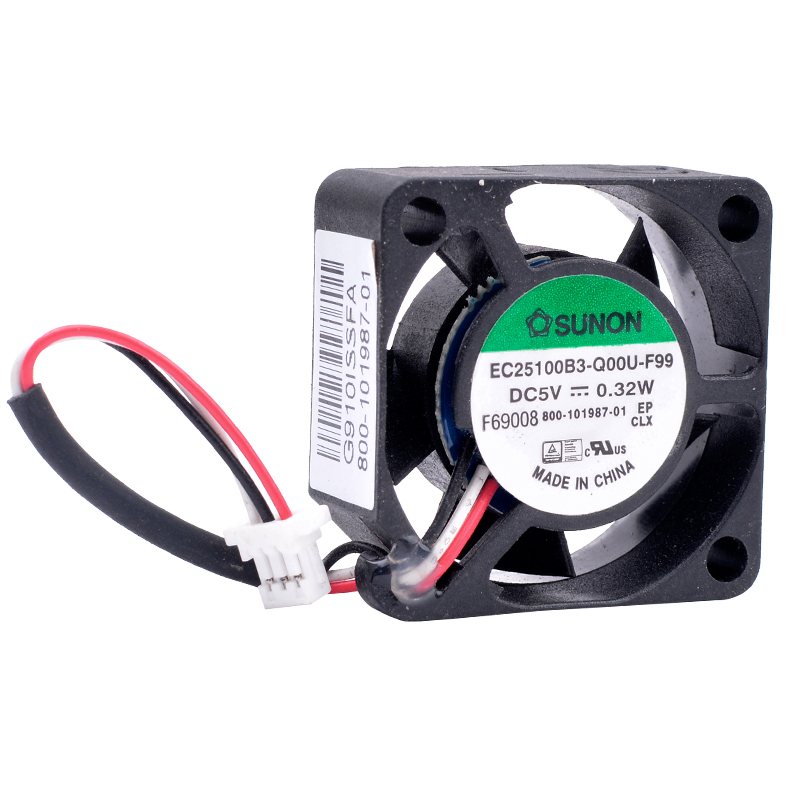 Sunon EC25100B3-Q00U-F99 DC5V 0.32W 3lines quiet small cooling fan