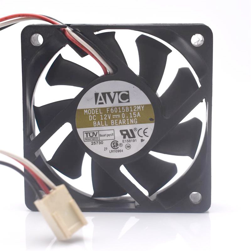 AVC F6015B12MY DC12V 0.15A dual ball mute chassis cooling fan