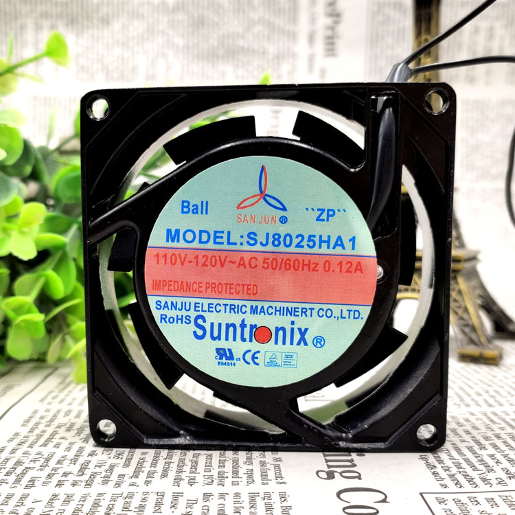 Suntronix SJ8025HA1 110V 120V 0.14A ball bearing cooling fan