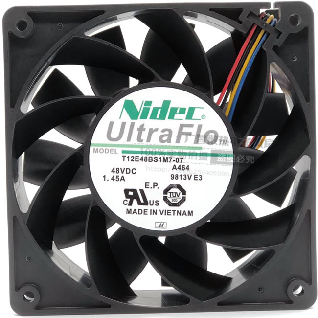 Nidec T12E48BS1M7-07 DC48V 1.45A 4-wires cooling fan