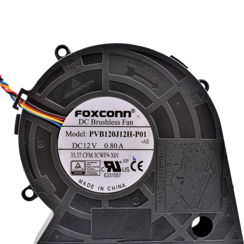 120J12H-P01 FOXCONN DC12V 0.80A turbine blower fan