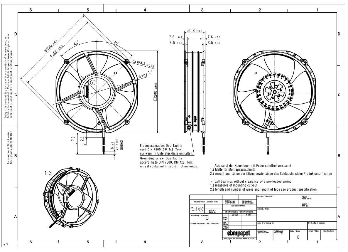 2218F/2TDH4OR ebmpapst DC48V 2.15A 103W 6500r/min fan