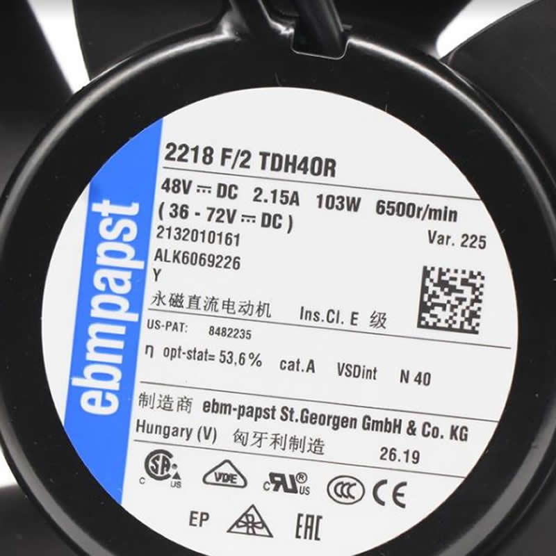 2218F/2TDH4OR ebmpapst DC48V 2.15A 103W 6500r/min fan