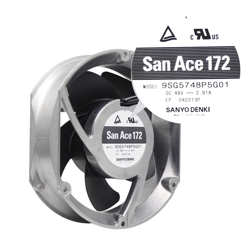 9SG5748P5G01 Sanyo Denki 48V 172x150x51mm DC Axial Fan 9SG5748P5G01 Sanyo Denki 48V 172x150x51mm DC Axial Fan